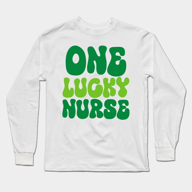 'One Lucky Nurse' St. Paddy's Day T-Shirt Long Sleeve T-Shirt by CuteTeaShirt